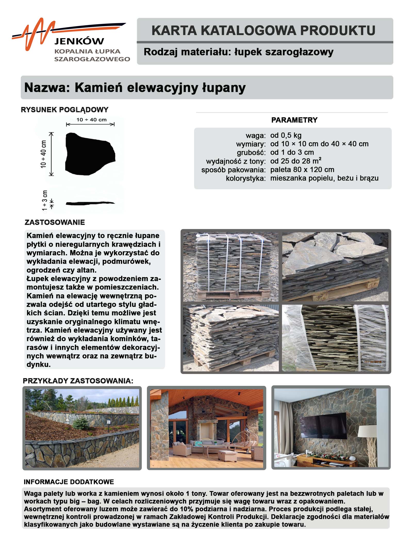 Kamień elewacyjny łupany